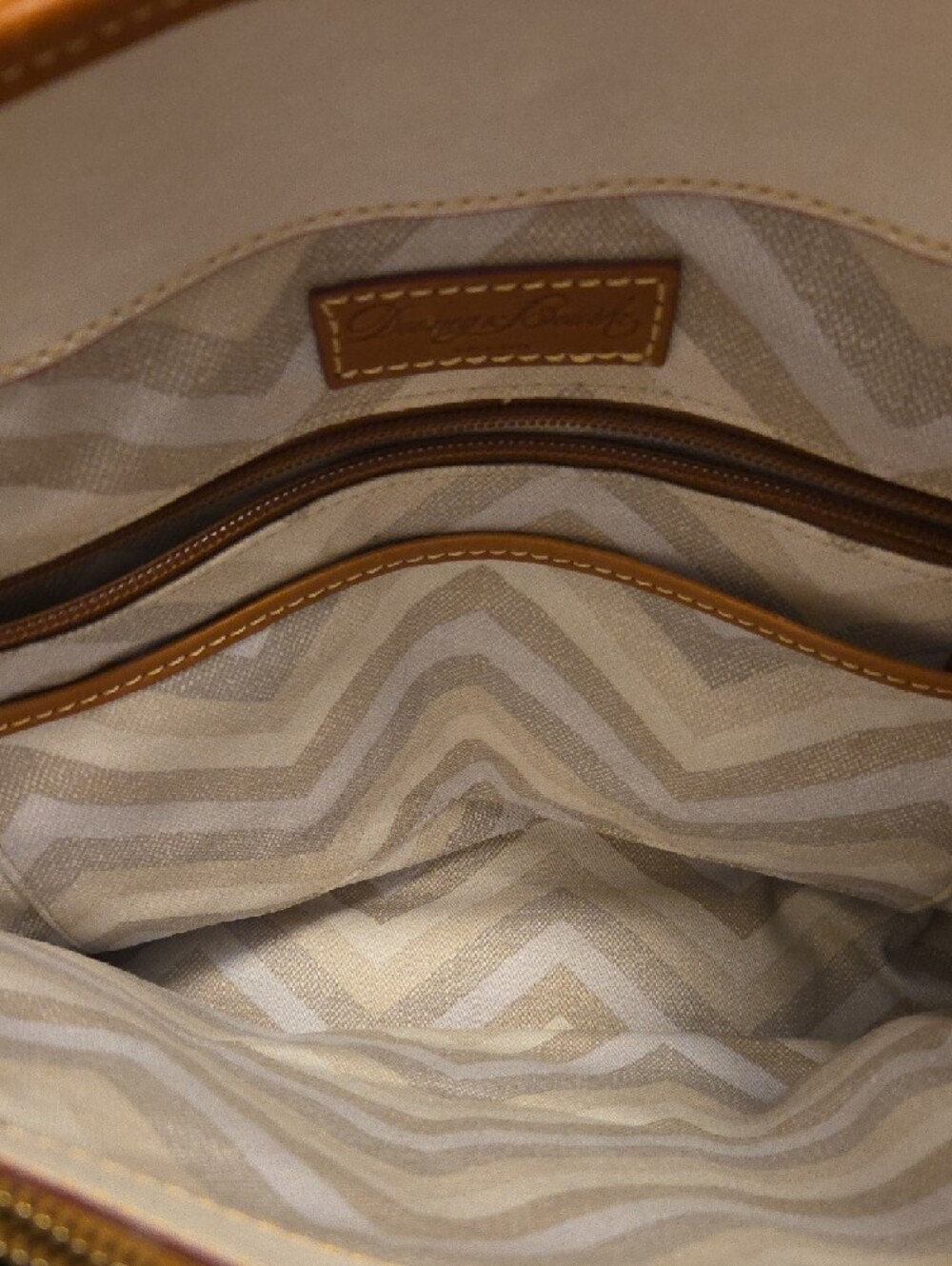 Dooney & Bourke Purple Tote with Tan Leather Trim - Picture 5 of 9